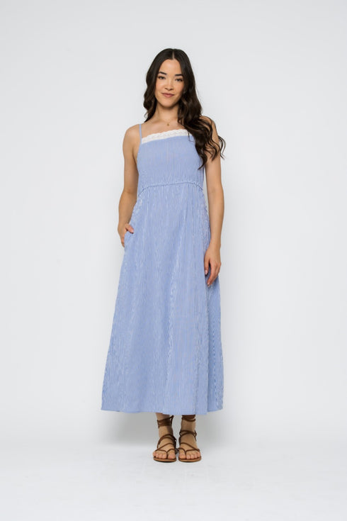 Marilyn-Eyelet Trim Sun Dress
